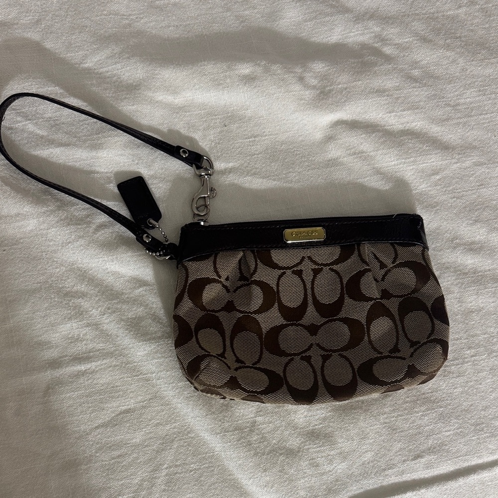 Coach Brown Wristlet Clutch